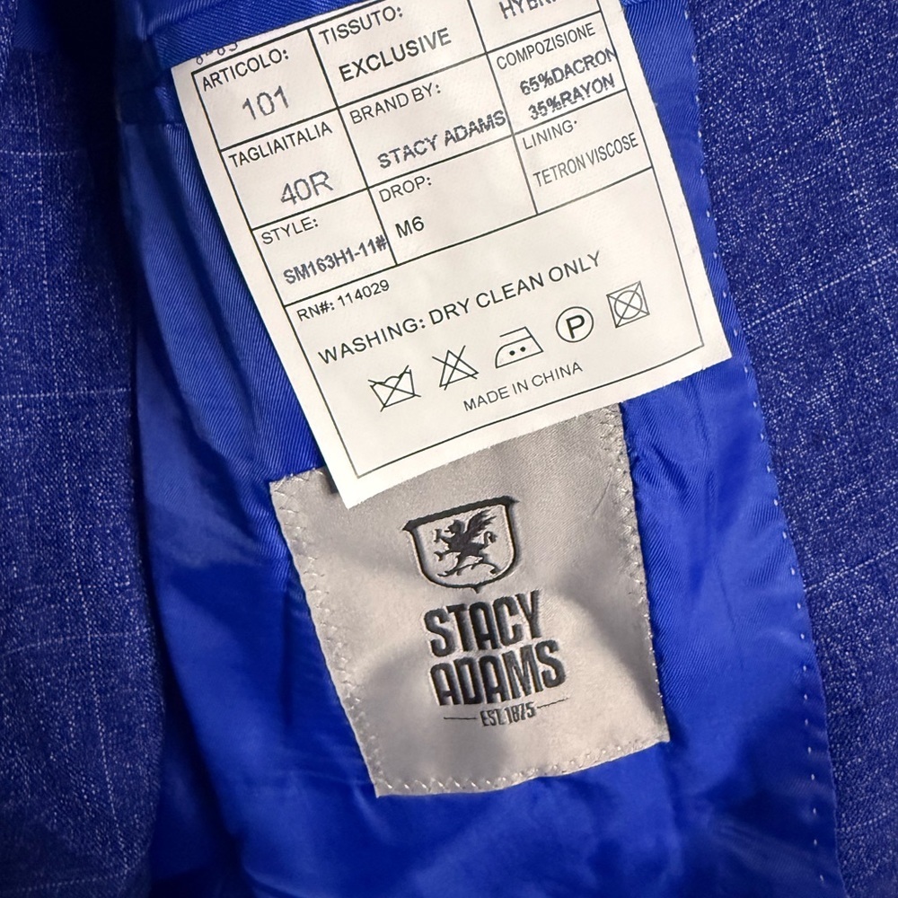 Stacy Adams Royal Blue Two-Piece Suit - Picture 9 of 9